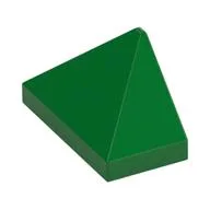 Brick Sloped 45° 2 x 1 Triple with Inside Stud Holder, Green