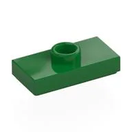 Plate Special 1 x 2 with 1 Stud with Groove and Inside Stud Holder (Jumper), Green