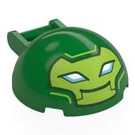 Windscreen 4 x 4 x 1 2/3 Canopy Half Sphere with Handle with Lime Mask, White Eyes (Iron Hulk) Print, Green