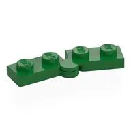 Hinge Plate 1 x 4 Swivel Top / Base - Hollow Clip [Complete Assembly], Green