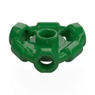 Plate Special 1 x 1 with Hole Through Stud, 3 Bars and 3 Bar Holes, Green