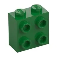 Brick Special 1 x 2 x 1 2/3 with 4 Studs on 1 Side, Green