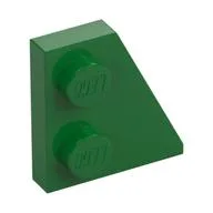 Wedge Plate 2 x 2 Right, Green