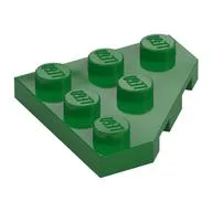 Wedge Plate 3 x 3 Cut Corner, Green