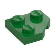 Wedge Plate 2 x 2 Cut Corner, Green