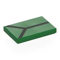 Tile 2 x 3 with Black 'Y' Print, Green