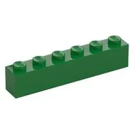 Brick 1 x 6, Green