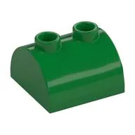 Brick Curved 2 x 2, Two Top Studs, Green
