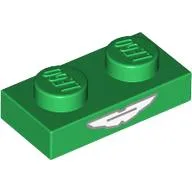 Plate 1 x 2 with White Aston Martin Wings Print, Green