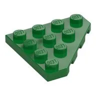 Wedge Plate 4 x 4 Cut Corner, Green