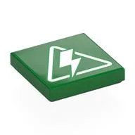 Tile 2 x 2 with White Electricity Print, Green