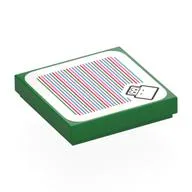 Tile 2 x 2 with Koopa Troopa and Barcode Print (Sticker), Green