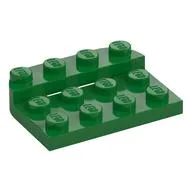 Plate Round Corners Double 3 x 4 with 1 x 4 Raised Edge Studs, Green