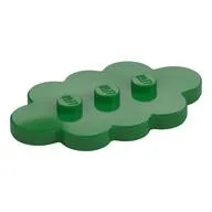Plate Special 3 x 5 Cloud with 3 Center Studs, Green