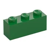 Brick 1 x 3, Green