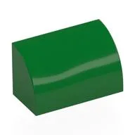 Brick Curved 1 x 2 x 1 No Studs, Green