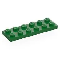 Plate 2 x 6, Green