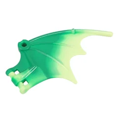 Creature Body Part, Dragon / Thestral Wing with Bar Connection and Marbled Yellowish Green Pattern, Green