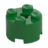Brick Round 2 x 2 with Axle Hole, Green