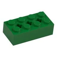 Brick Special 2 x 4 with 3 Axle Holes, Green