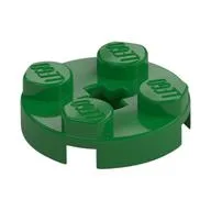 Plate Round 2 x 2 with Axle Hole Type 1 (+ Opening), Green