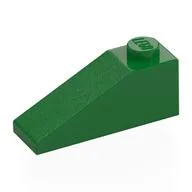 Brick Sloped 33° 3 x 1, Green