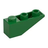 Brick Sloped Inverted 33° 3 x 1 with Internal Stopper and No Front Stud Connection, Green