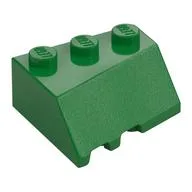 Brick Wedged, Sloped 45° 3 x 3 Right, Green
