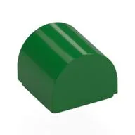 Brick Curved 1 x 1 x 2/3 Double Curved Top, No Studs, Green