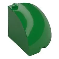 Brick Round Corner 4 x 4 x 3 Quarter Dome Top, Green