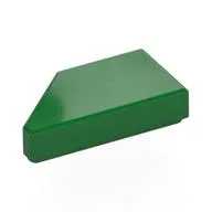 Tile 1 x 2 with Stud Notch Right, Green
