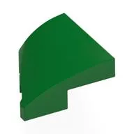 Brick Wedged, Curved 2 x 2 with Stud Notch Right, Green