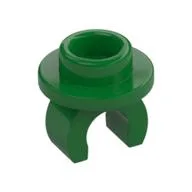 Plate Special Round 1 x 1 with Hollow Stud and Underside Clip, Green