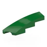 Brick Wedged, Curved 1 x 4 with Stud Notch Left, Green
