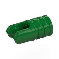 Hinge Cylinder 1 x 2 Locking with 2 Click Fingers and Axle Hole, 7 Teeth, Green