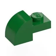 Brick Curved 1 x 2 x 1 with Curved Top, Green