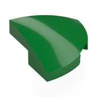 Brick Round Corner, Curved 2 x 2 x 2/3 Quarter Circle With 1 x 1 Bottom Cutout, Green
