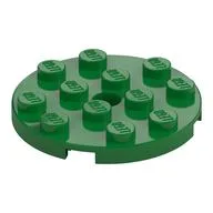 Plate Round 4 x 4 with Pin Hole, Green