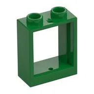 Window 1 x 2 x 2 Flat Front, Green