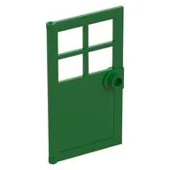 Door 1 x 4 x 6 with 4 Panes and Stud Handle, Green