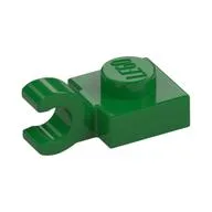 Plate Special 1 x 1 with Clip Horizontal [Thick Open O Clip], Green