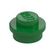 Plate Round 1 x 1 with Solid Stud, Green
