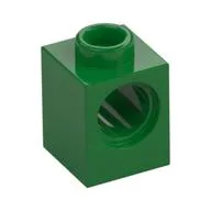 Technic Brick 1 x 1 with Pin Hole, Green