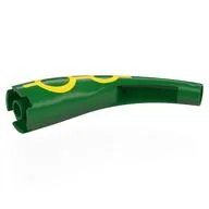 Animal / Creature Body Part, Tail / Claw / Horn / Branch / Tentacle, End Section, Large with Yellow Line, Circles Print, Green
