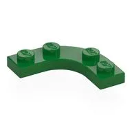Plate Round Corner 3 x 3 with 2 x 2 Round Cutout, Green