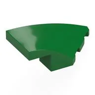 Brick Wedged, Curved 4 x 2 with Stud Notch Right, Green