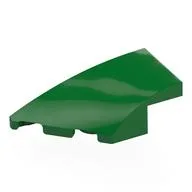 Brick Wedged, Curved 4 x 2 with Stud Notch Left, Green