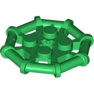 Plate Special 2 x 2 with Bar Frame Octagonal, Reinforced, Completely Round Studs, Green