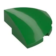 Brick Round Corner, Curved 3 x 3 x 1 Quarter Circle, Green