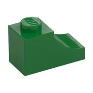 Brick Curved 2 x 1 with Inverted Cutout, Green